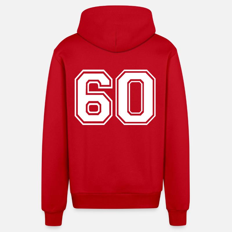 60 - Veste à capuche bio décontractée fabriquée en UE - rouge