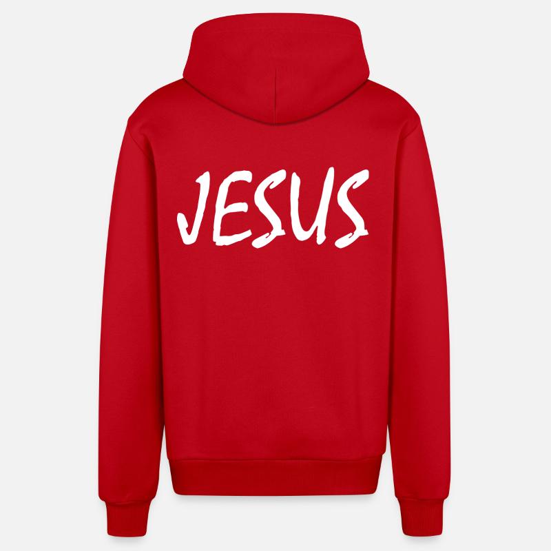 Jesus - Veste à capuche bio décontractée fabriquée en UE - rouge