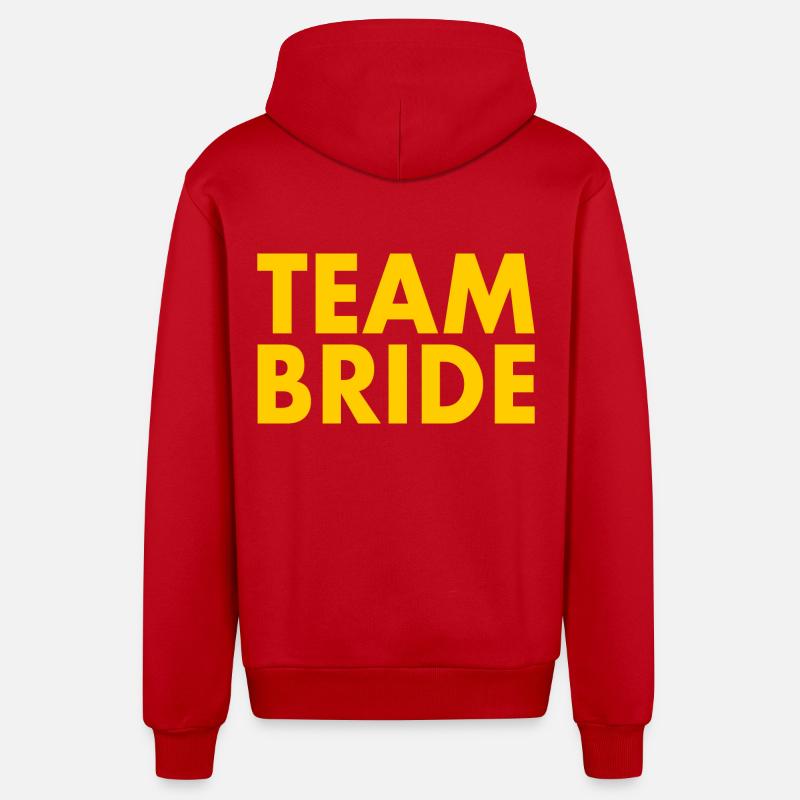 Team bride - Veste à capuche bio décontractée fabriquée en UE - rouge