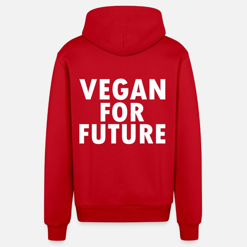 Vegan for future - Organic Relaxed Kapuzenjacke Made in EU - Rot