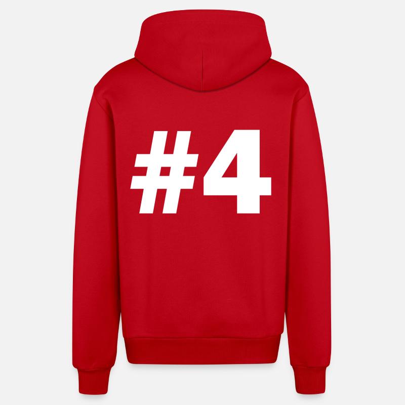 #4 - Veste à capuche bio décontractée fabriquée en UE - rouge
