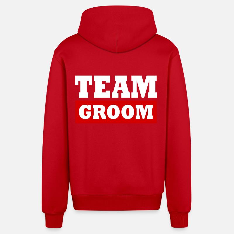 Team groom - Organic Relaxed Kapuzenjacke Made in EU - Rot