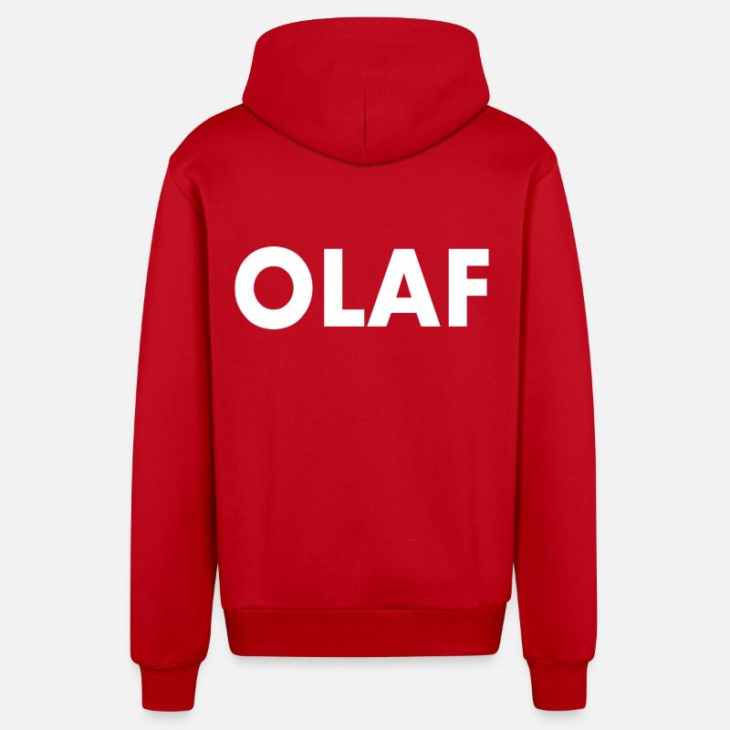 Olaf - Veste à capuche bio décontractée fabriquée en UE - rouge