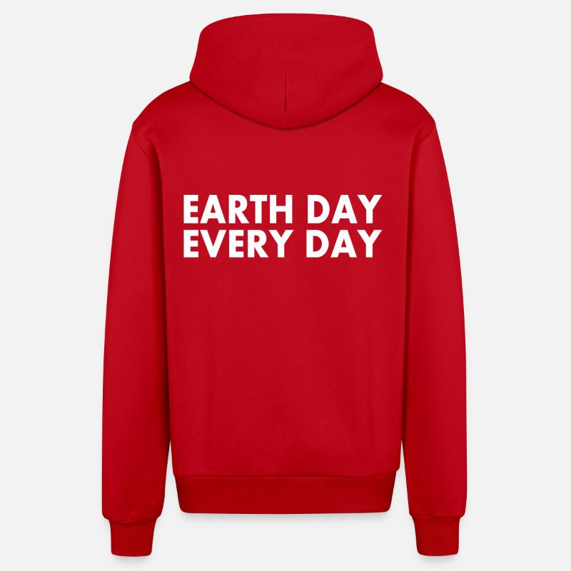 Earth day every day - Veste à capuche bio décontractée fabriquée en UE - rouge