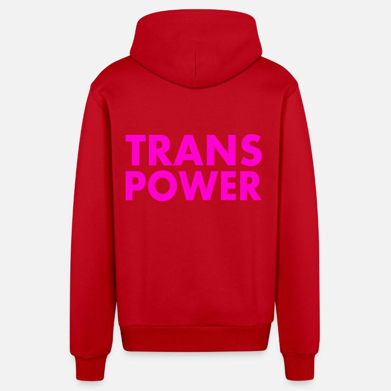 Trans power - Veste à capuche bio décontractée fabriquée en UE - rouge