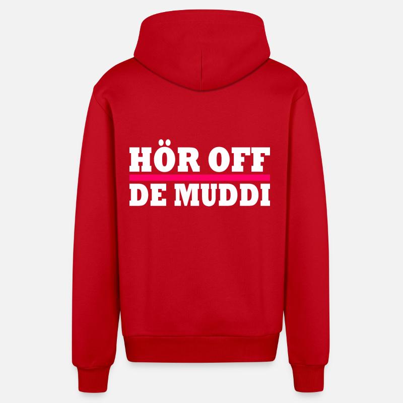 Hör off de muddi - Organic Relaxed Kapuzenjacke Made in EU - Rot