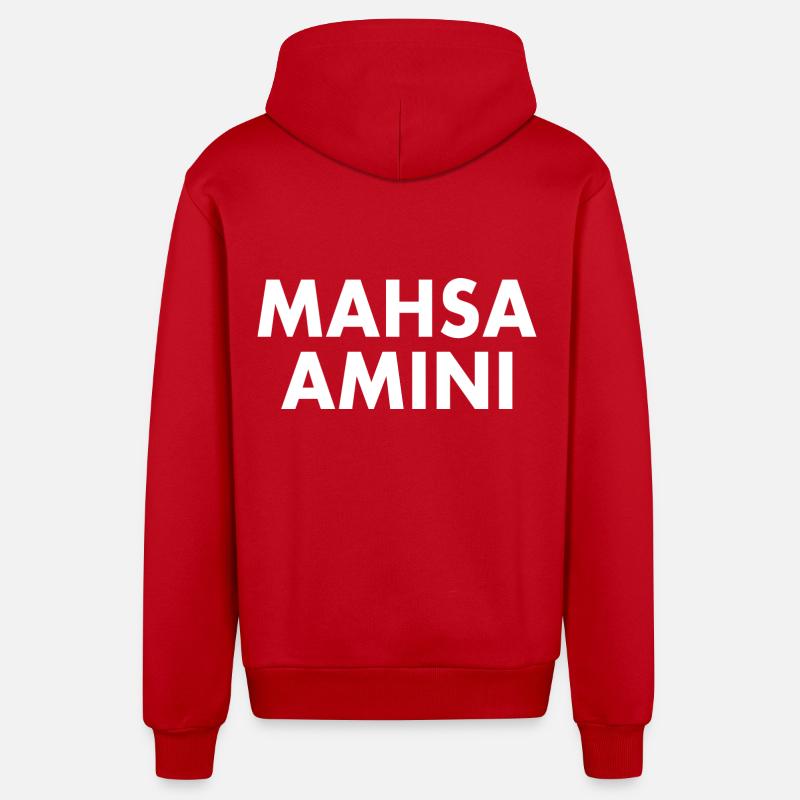 Mahsa amini - Veste à capuche bio décontractée fabriquée en UE - rouge