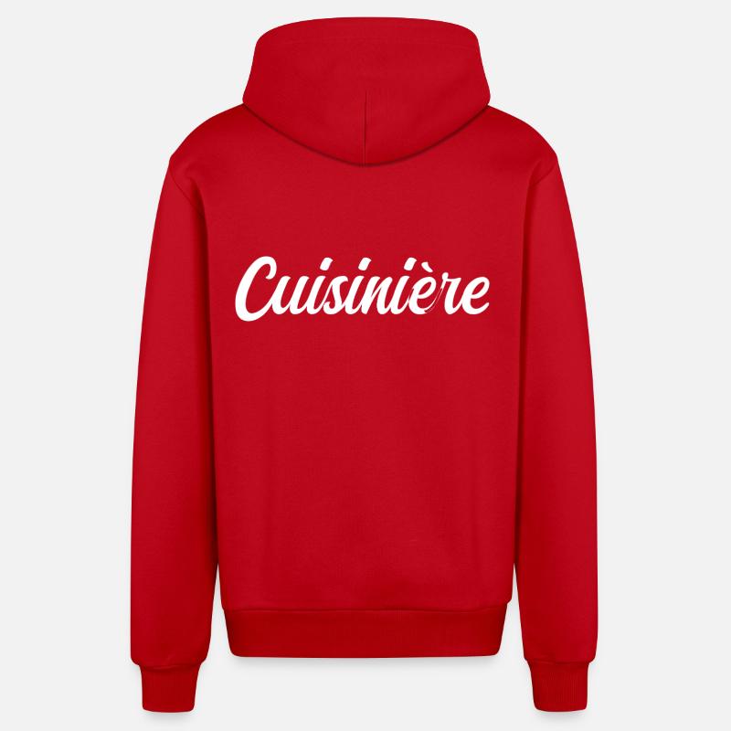 Cuisinière - Veste à capuche bio décontractée fabriquée en UE - rouge