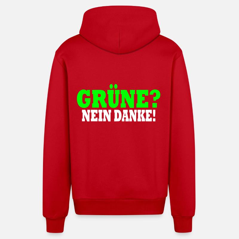 grüne nein danke - Organic Relaxed Kapuzenjacke Made in EU - Rot