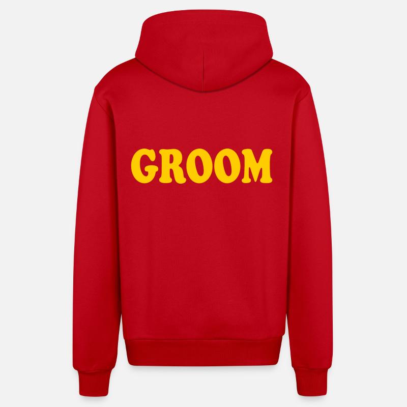 Groom - Veste à capuche bio décontractée fabriquée en UE - rouge