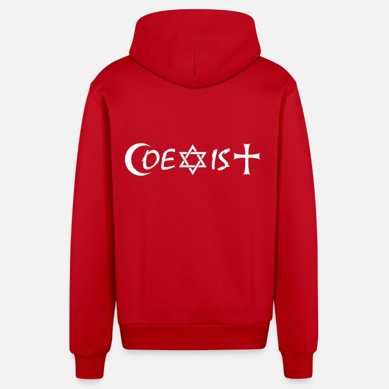 coexist - Veste à capuche bio décontractée fabriquée en UE - rouge