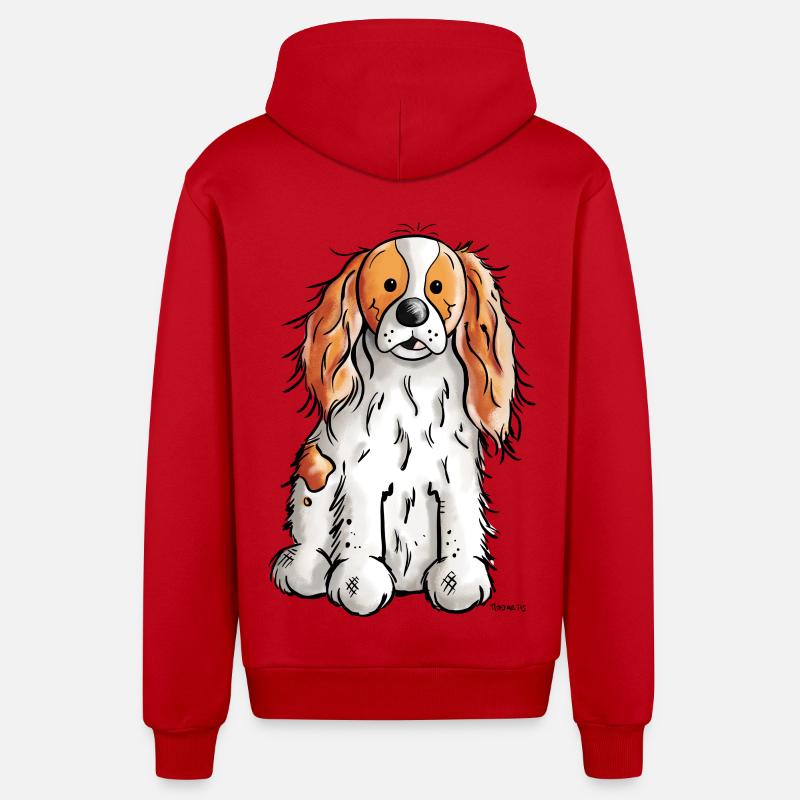 Cavalier King Charles Spaniel - Organic Relaxed Kapuzenjacke Made in EU - Rot