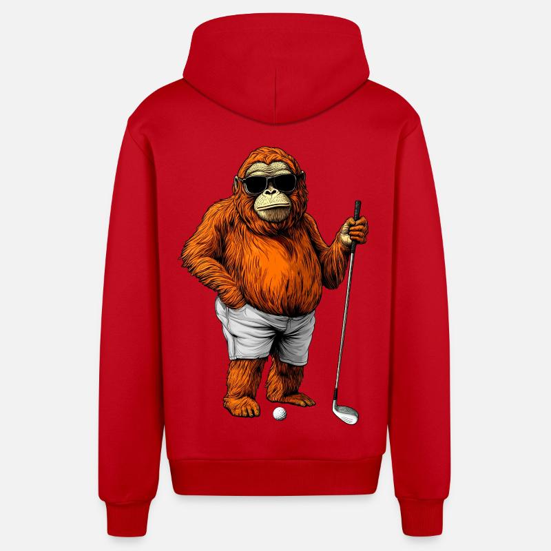 Golf Orangutang - Organic relaxed hættejakke made in EU - rød