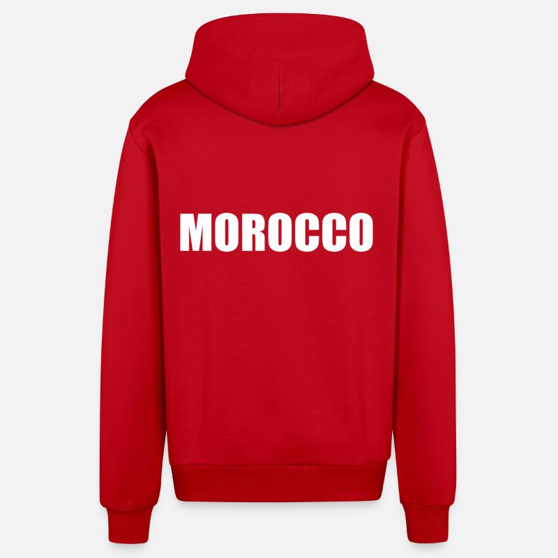 Morocco - Veste à capuche bio décontractée fabriquée en UE - rouge