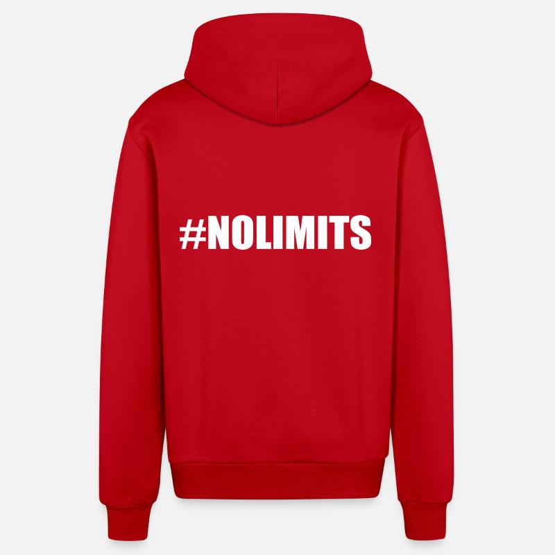 No limits - Veste à capuche bio décontractée fabriquée en UE - rouge