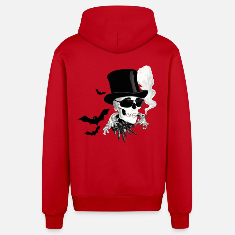 douze coups de minuit - Veste à capuche bio décontractée fabriquée en UE - rouge