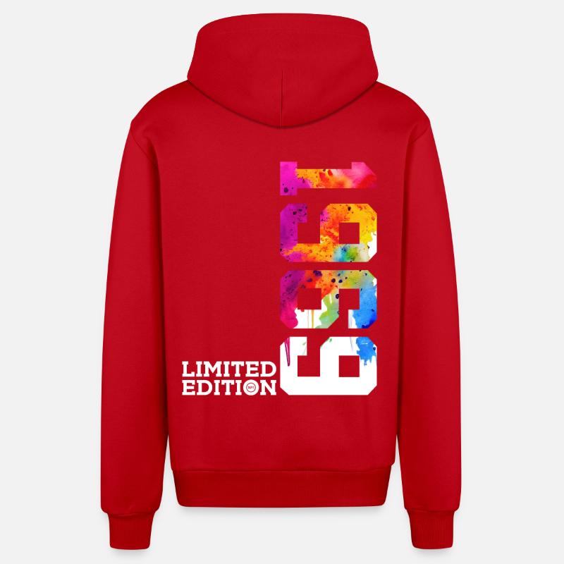 57E ANNIVERSAIRE ÉDITION LIMITÉE 1969 - Veste à capuche bio décontractée fabriquée en UE - rouge