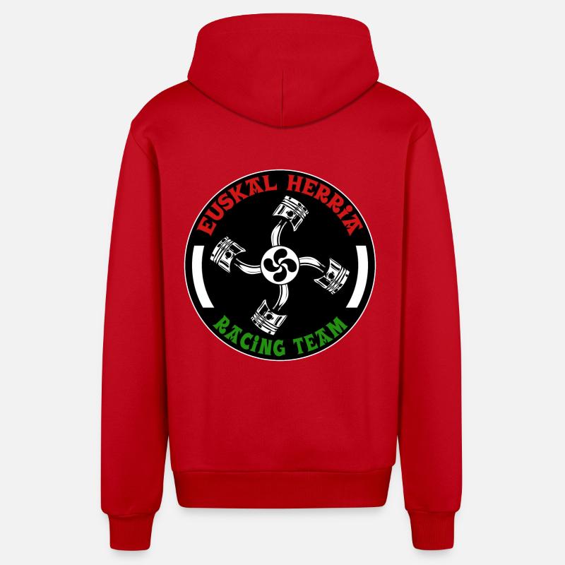 Basque racing team 1 - Veste à capuche bio décontractée fabriquée en UE - rouge