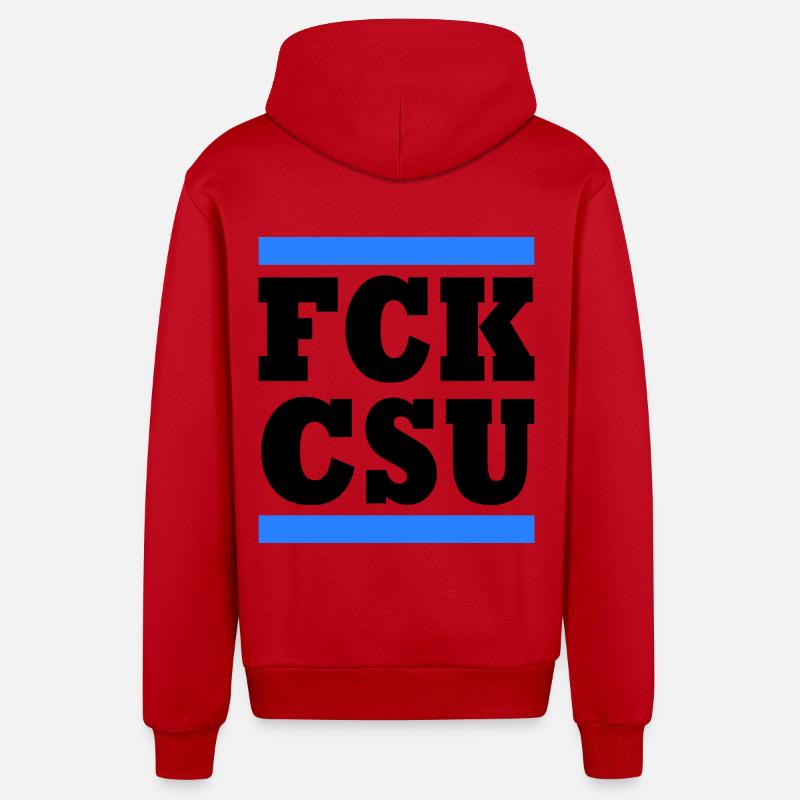 Fck csu - Veste à capuche bio décontractée fabriquée en UE - rouge