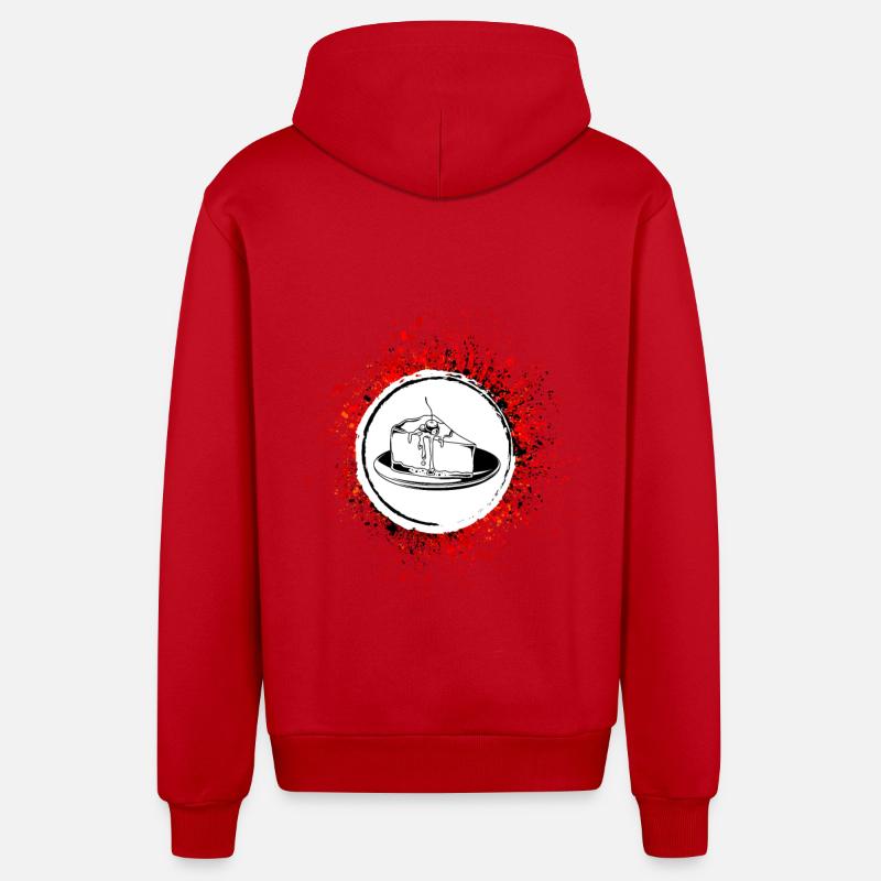 Cuisson du cheesecake - Veste à capuche bio décontractée fabriquée en UE - rouge