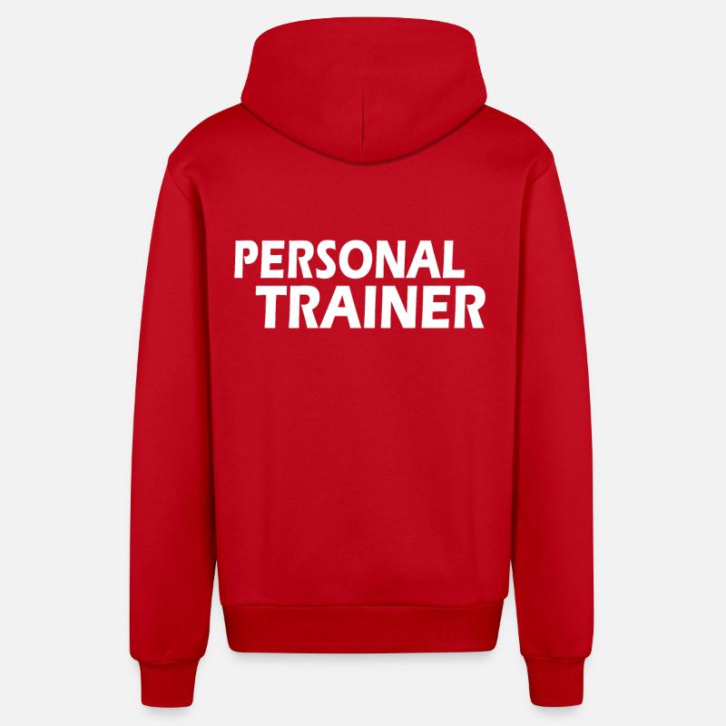 Personal trainer - Veste à capuche bio décontractée fabriquée en UE - rouge