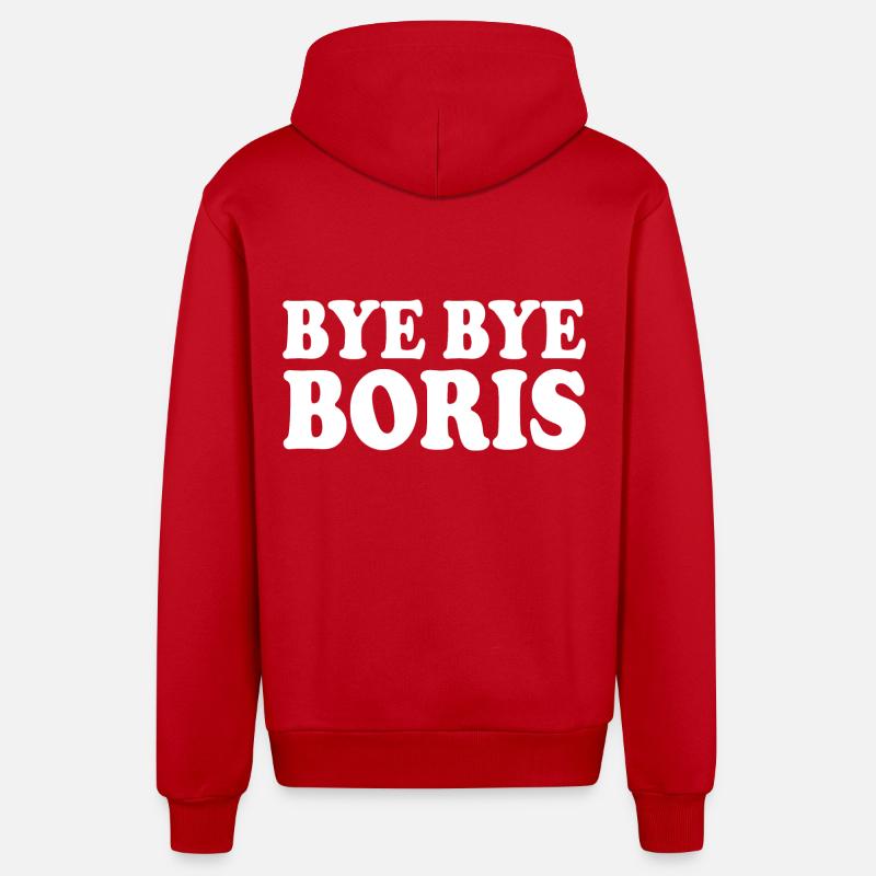 Bye bye boris - Veste à capuche bio décontractée fabriquée en UE - rouge