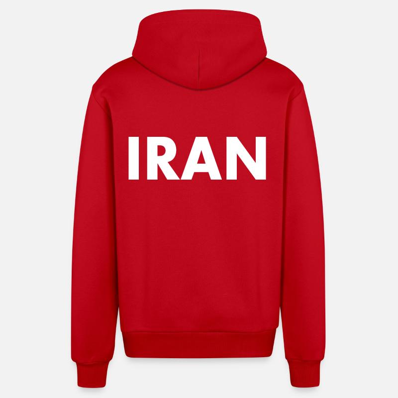 Iran - Organic Relaxed Kapuzenjacke Made in EU - Rot