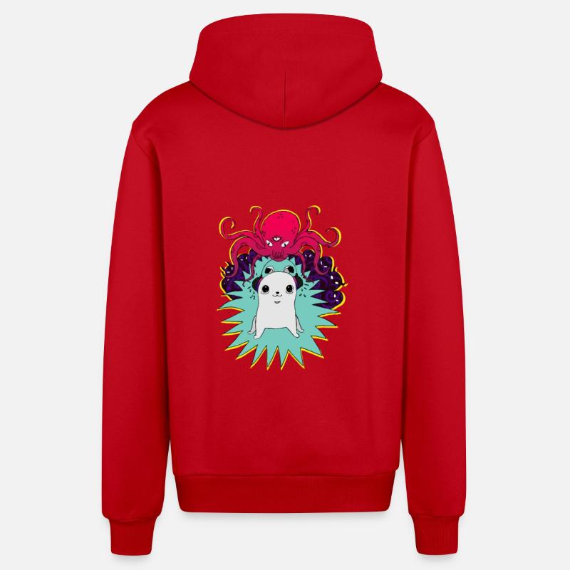 Leave Me Alone - Veste à capuche bio décontractée fabriquée en UE - rouge