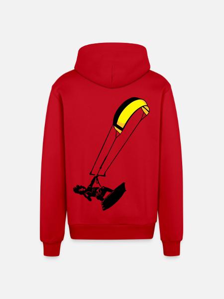 kite-surf - Organic Relaxed Hooded Jacket Made in EU - red