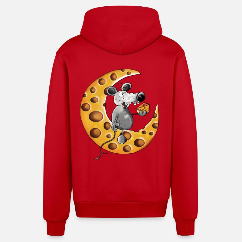 La souris Amour fromage - Veste à capuche bio décontractée fabriquée en UE - rouge