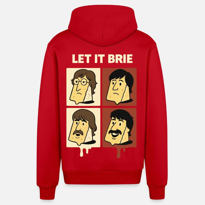Let It Brie Cheese Quartett - Organic Relaxed Kapuzenjacke Made in EU - Rot