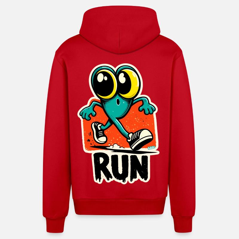 Run Frog Pop Art - Veste à capuche bio décontractée fabriquée en UE - rouge