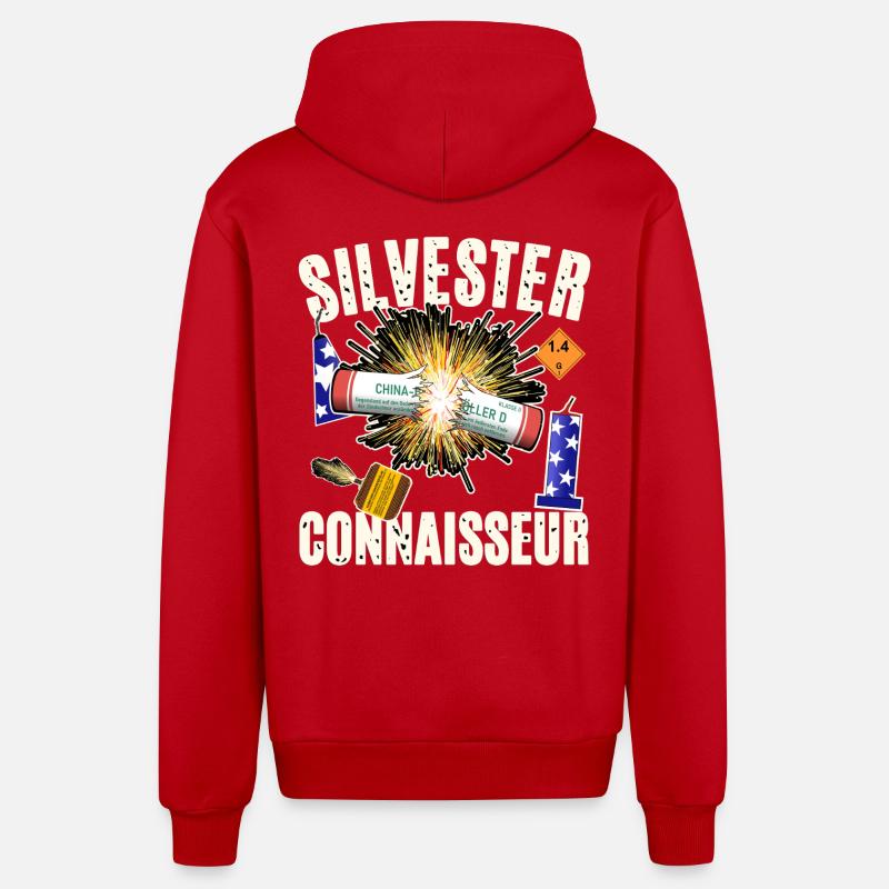 Pyro Connoisseur - Veste à capuche bio décontractée fabriquée en UE - rouge