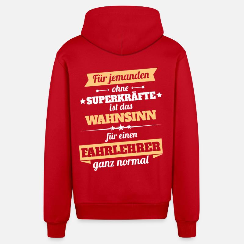 Fahrlehrer - Held - Organic Relaxed Kapuzenjacke Made in EU - Rot