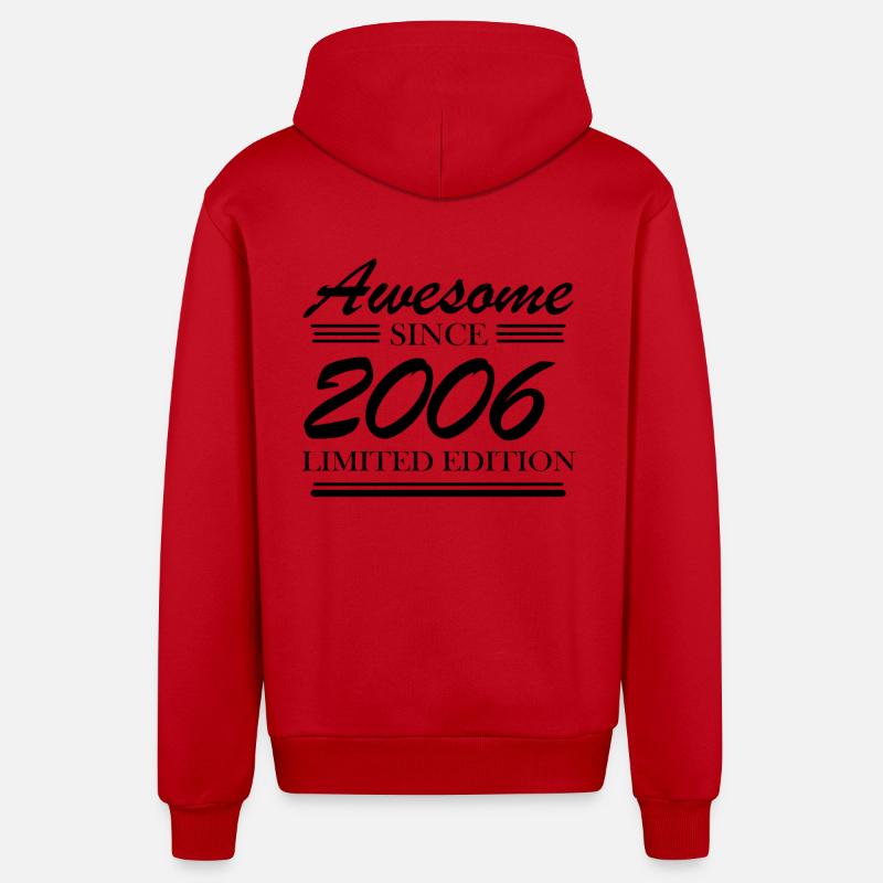 2006 - Année de construction 2006 - Veste à capuche bio décontractée fabriquée en UE - rouge