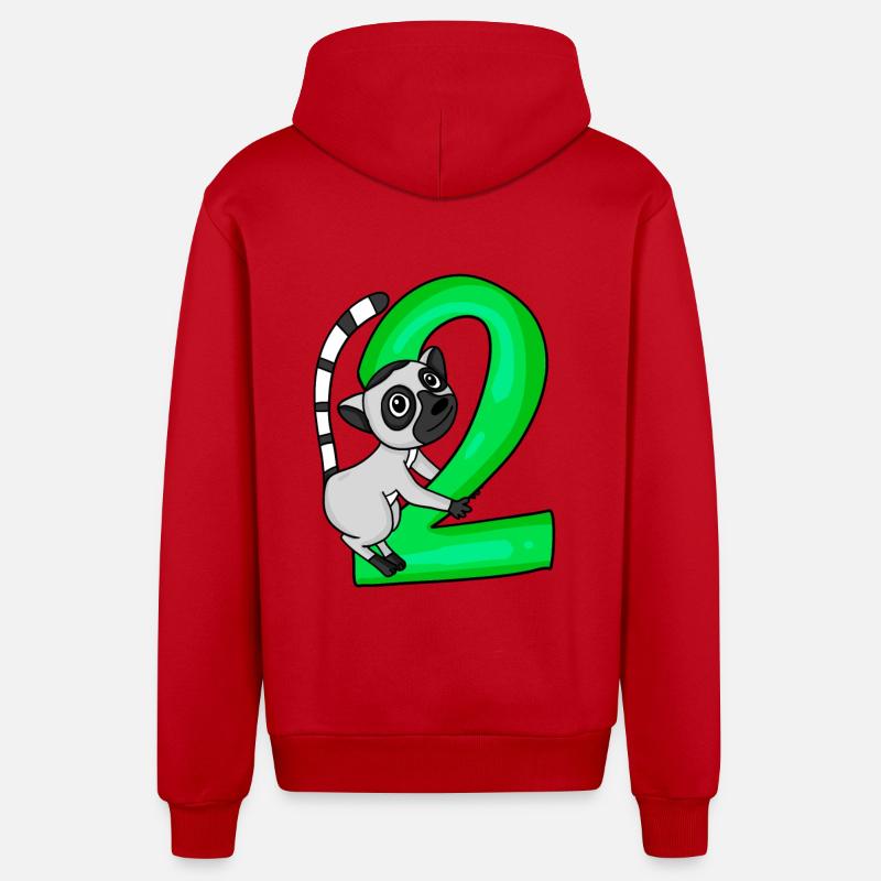 2 ans - Veste à capuche bio décontractée fabriquée en UE - rouge