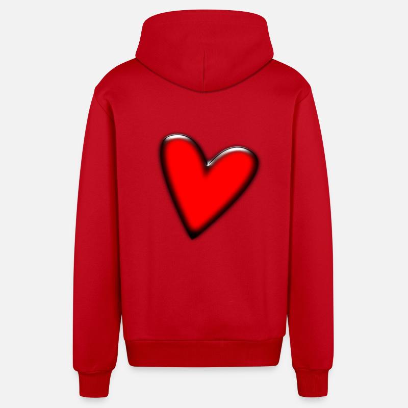 MERCI. THANKS. ANNIVERSAIRE. NAISSANCE. RETRAITE. - Veste à capuche bio décontractée fabriquée en UE - rouge