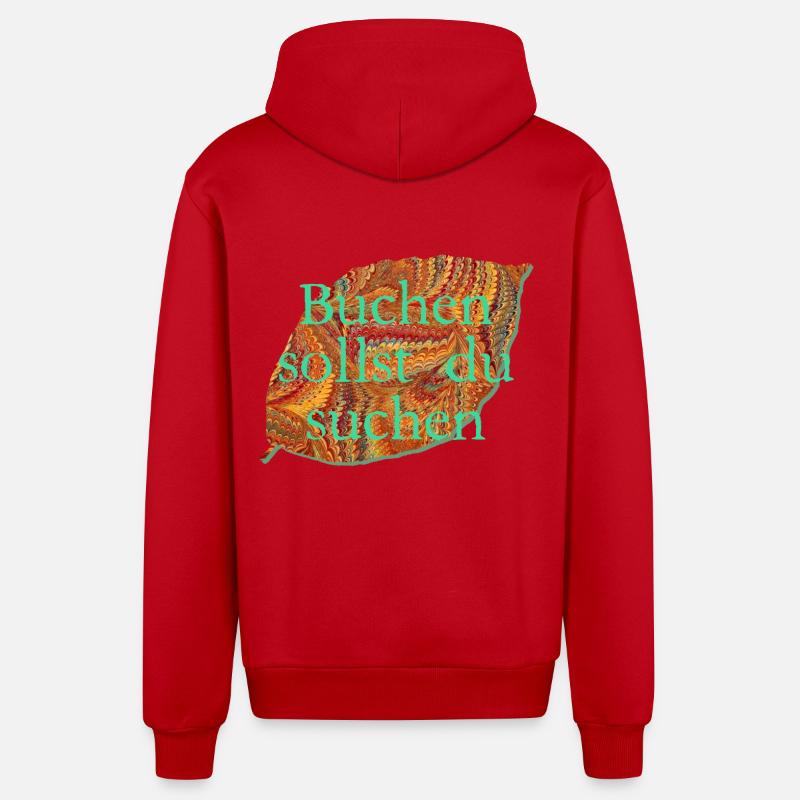 buche e 22 - Organic Relaxed Kapuzenjacke Made in EU - Rot