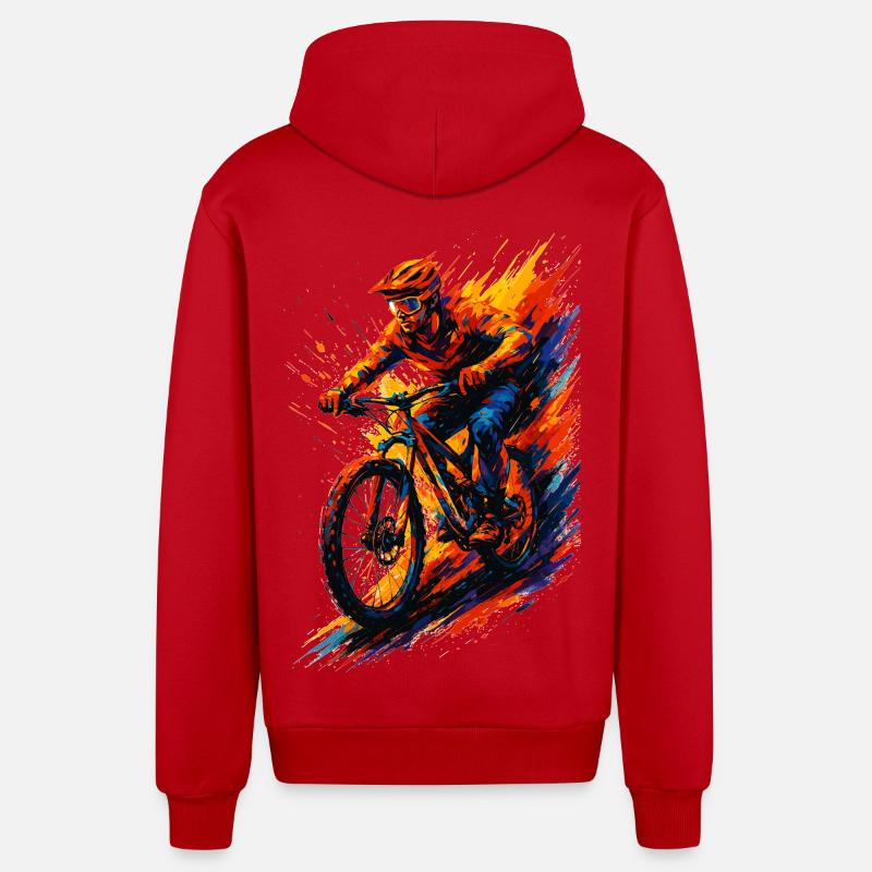 Cadeau cool pour VTTT VTT, - Veste à capuche bio décontractée fabriquée en UE - rouge