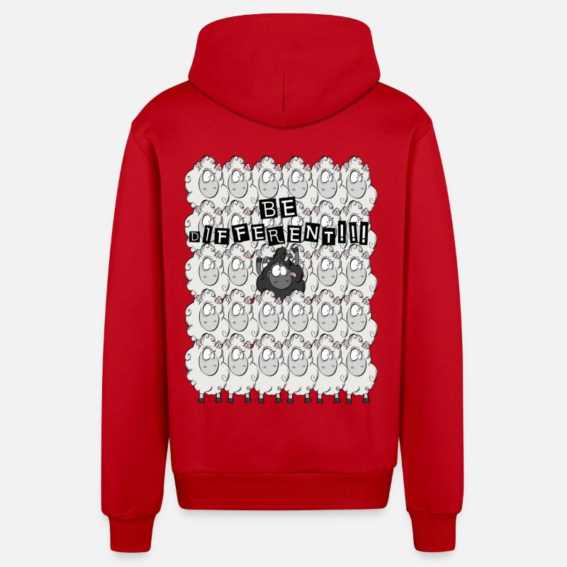 brebis galeuse - Veste à capuche bio décontractée fabriquée en UE - rouge