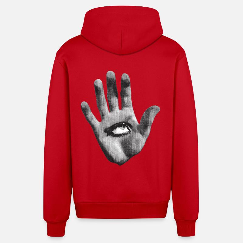 Aquarel Mystical - Veste à capuche bio décontractée fabriquée en UE - rouge