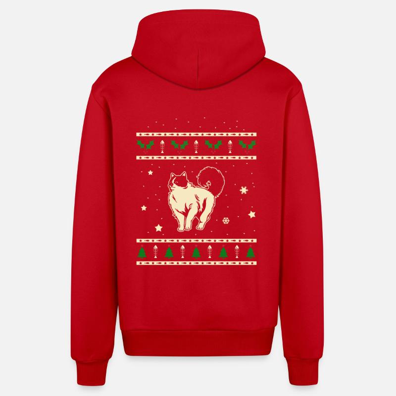 Ragdoll Weihnachtsgeschenk - Organic Relaxed Kapuzenjacke Made in EU - Rot