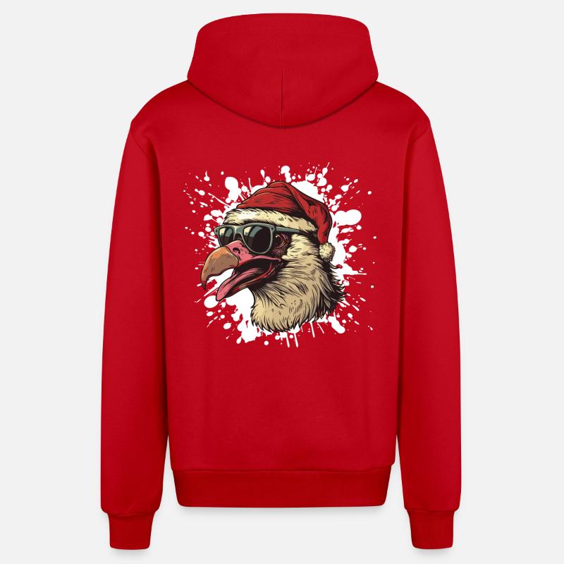 Harpie oiseau Noël drôle - Veste à capuche bio décontractée fabriquée en UE - rouge