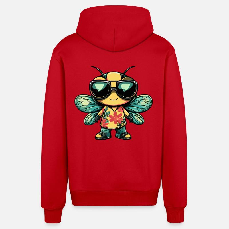 Libellule Cool Summer - Veste à capuche bio décontractée fabriquée en UE - rouge
