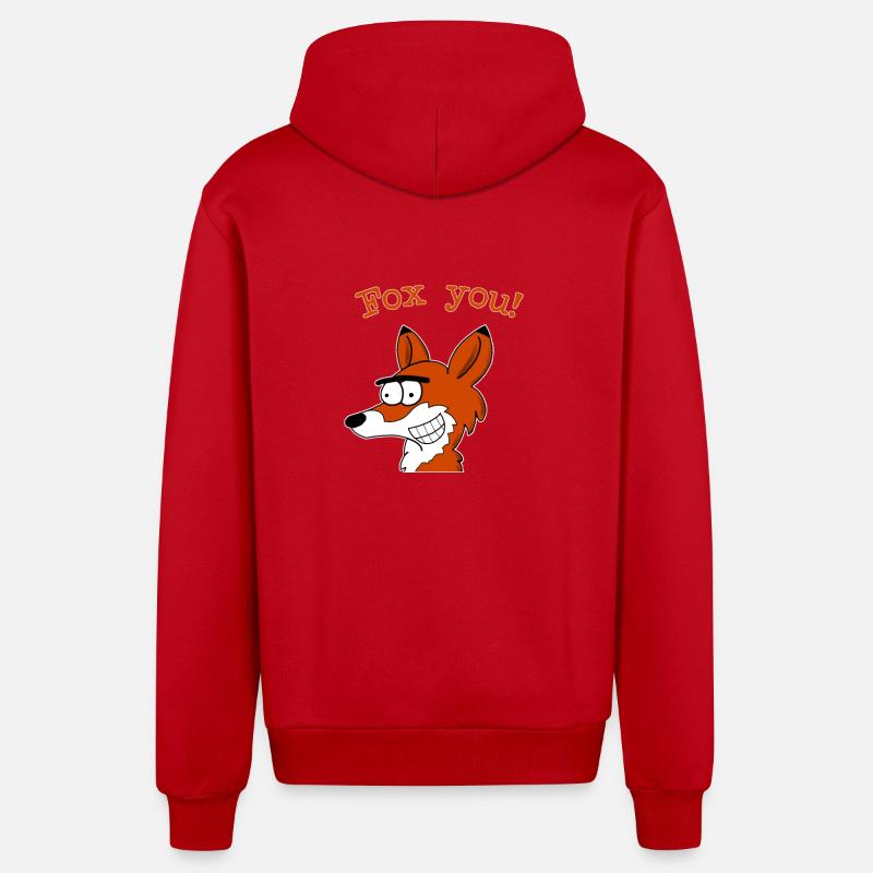 Fox vous! - Veste à capuche bio décontractée fabriquée en UE - rouge