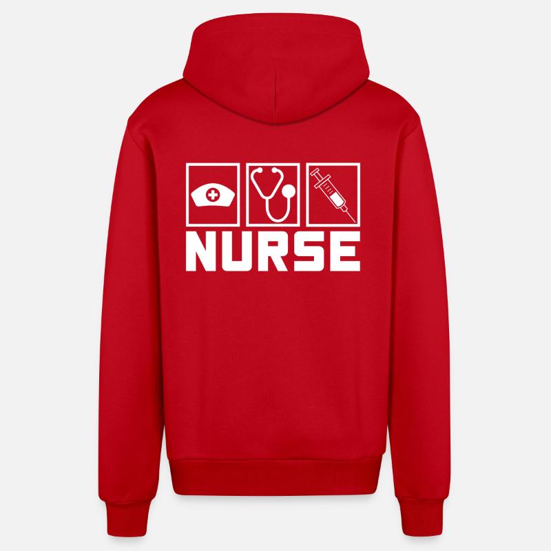 Infirmière Infirmière Dire Déclaration Profession - Veste à capuche bio décontractée fabriquée en UE - rouge