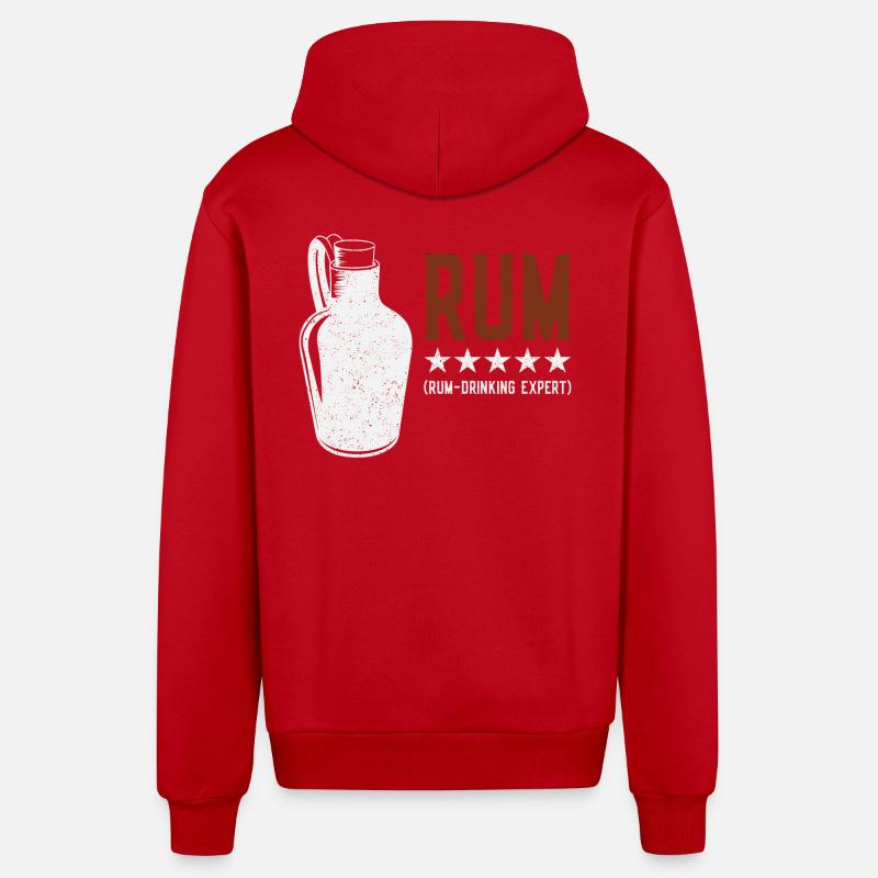 Rhum - Drinking Expert Rumtrinker - Veste à capuche bio décontractée fabriquée en UE - rouge