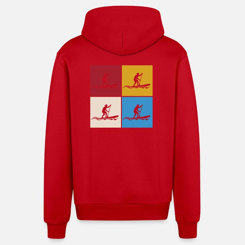 Stand Up Paddle SUP - Veste à capuche bio décontractée fabriquée en UE - rouge