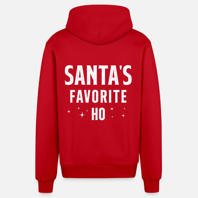 Santa's favorite ho - Veste à capuche bio décontractée fabriquée en UE - rouge