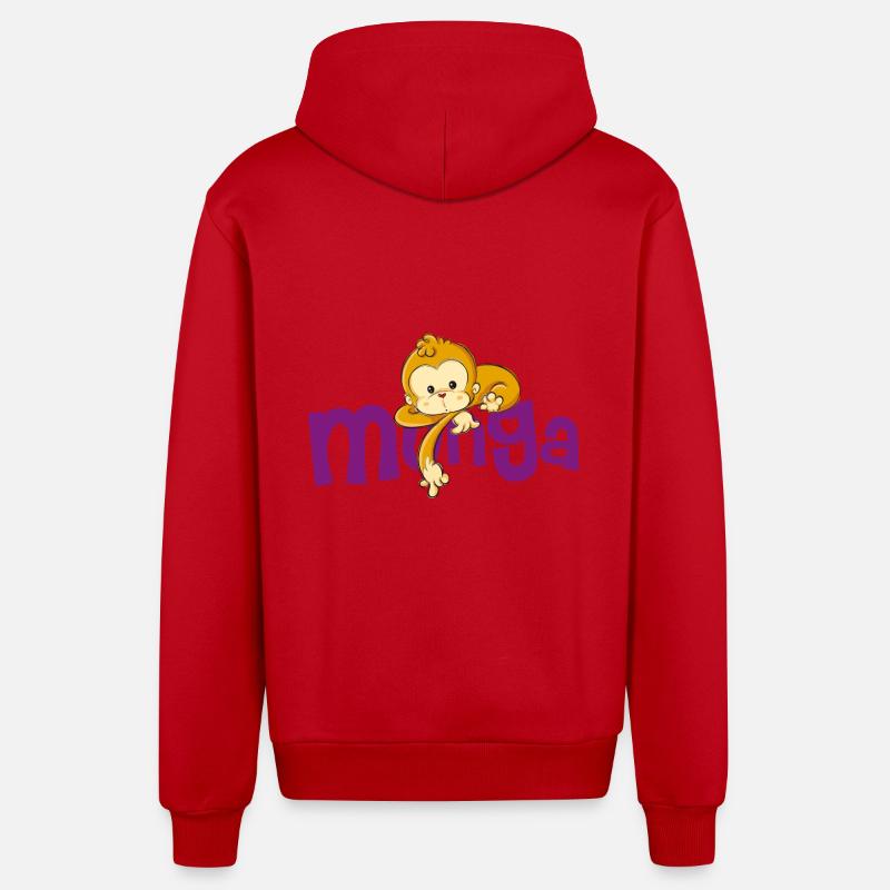 Munga - Veste à capuche bio décontractée fabriquée en UE - rouge
